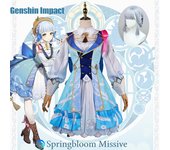 Springbloom Missive Kamisato Ayaka Cosplay disfraz uniforme de carnaval Anime disfraces de Halloween juego nueva piel L