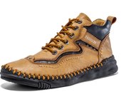 Zapatos informales para hombre, botas de cuero de gran tamaño para conducir, botines de costura hechos a mano 38 gris oscuro