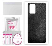 apgo Protective Skin Sticker for the back compatible with Oppo Reno6 Z 5G, Wrap Film, Foil, Vinyl - Pattern Black Leather