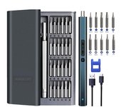 Mini destornillador eléctrico portátil con carga USB, kit de reparación de taladro inalámbrico, destornillador magnético. azul