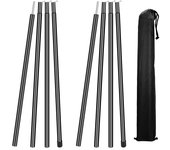Juego de 2 postes para lona de tienda de campaña, universales, telescópicos, ajustables, de aluminio, para toldo de camping, accesorios para tienda de campaña con altura libre.
