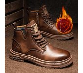 Botines de lujo para hombre, botas altas estilo retro británico para hombre, zapatos de cuero de alta calidad a la moda, botas de moto para hombre para exteriores 39 negro