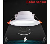 Lámpara empotrada de techo LED de 5 W, 7 W y 9 W, CA de 220 V, con sensor de radar inteligente, para baño, escaleras y balcones 7w