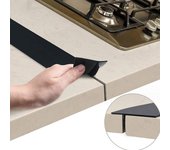Tira de silicona en forma de T para cubrir el hueco de la encimera de la cocina, para rellenar las ranuras de aceite y gas, resistente al calor, a prueba de aceite, polvo y agua. 21 inch negro