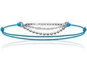 Les Trésors De Lily [J0812] - Bracelet Argent 'Billes' turquoise argenté - 3 rangs turquesa