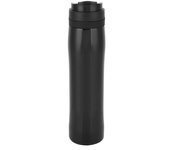 Cafetera de acero inoxidable con filtro de presión portátil para exteriores y oficina (Negro)