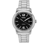 Reloj unisex Fossil Heritage de acero inoxidable con esfera negra y automático ME3223 negro