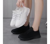 Zapatillas de deporte informales para mujer, zapatos de plataforma transpirables y cómodos de verano, zapatos blancos con cordones versátiles a la moda para mujer 36