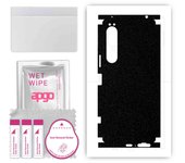 apgo Protective Skin Sticker for the back+sides compatible with Sony Xperia 1 IV, Full Wrap Film, Foil, Vinyl - Pattern Matte Black