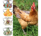 Montura de pollo con estampado bonito, chaqueta de lona de doble capa para gallina, protector de plumas con elástico Sunflower