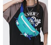 Bolso de pecho para mujer, riñonera de tendencia a la moda, riñonera de calle Hip-hop, riñonera Unisex, bolsos de hombro tipo bandolera de nailon de calidad negro