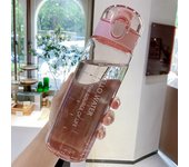 Botella de agua portátil de 780Ml para beber taza de té suministros de Camping para deportes al aire libre color rosa