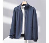 Chaqueta de protección solar para hombre y mujer, cuello alto, manga larga, color liso, cierre de cremallera, ropa de protección solar de seda helada L