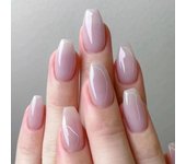Gold Edge Fake Nails Long Ballerina Nail Tips Fashion Press on Nails  Women Girls Z769