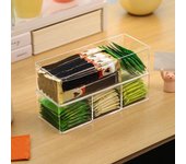 1 tarro de almacenamiento sellado de acrílico con tapa, tipo cajón, caja para clasificar cápsulas de café, caja para almacenar bolsitas de té