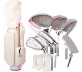 Bolsa de golf Debut Club 7 para damas, funda para cabeza, juego para principiantes de Mega Golf Rainbow Angel blanco