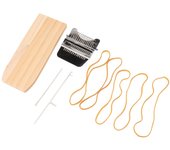 Kit de telar pequeño, minimáquina de telar portátil, herramienta de reparación de tejido DIY con 14 ganchos para calcetines