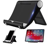 Soporte de escritorio ajustable para teléfono móvil y tableta para iPhone y iPad, soporte portátil para teléfono móvil, soporte para teléfono inteligente 2 azul