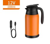 Hervidor eléctrico de coche, taza aislante, temperatura, pantalla Digital, cubierta de taza, mango grande, agua caliente 12V warm orange