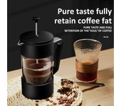 Cafetera de prensa francesa de 350 ml, 600 ml y 1000 ml, resistente al calor, de vidrio de borosilicato, para café, espumador de leche, tetera barista