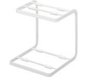 Soporte para ollas Yamazaki Jitsugyo 5154, 2 niveles, blanco, aproximadamente 20,5 x 21 x 22,5 cm (ancho x profundidad x alto), torre con cojín para evitar que la olla se resbale, gancho incluido