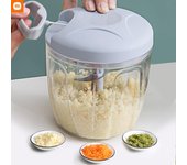 Picadora de ajo de 500/900ML, cortadora de verduras giratoria Manual, rebanadora, trituradora de ajo y fruta, utensilio de cocina, licuadoras, picadora de carne 500ml azul
