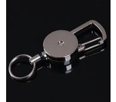 Llavero retráctil tipo tirador, Clip de cadena, mosquetón, retenedor, extensión de retroceso a 50 Cm, 1 ud.