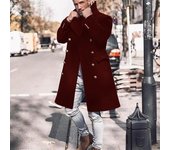 Abrigo de lana para hombre, otoño e invierno, grueso, mediano y largo, gabardina S