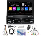 Radio para coche 1Din 7'' 2GB+64GB Pantalla táctil retráctil Android Multimedia Carplay Unidad principal de autorradio universal Navegación FM GPS NO CAM