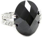 Bague Argent 'Romy' Noir Blanc 52 negro