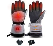 1 par de guantes térmicos eléctricos para ciclismo, motocicleta, bicicleta, calentadores de manos de invierno, para acampar en frío gris