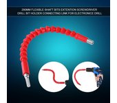 Portapuntas de destornillador de extensión de vástago hexagonal de 14  con eje flexible Enlace de conexión (rojo)