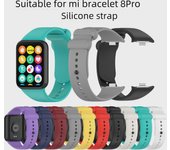 Pulsera de silicona para Xiaomi Mi Band 8/9 Pro - Interfaz metálica, Correa deportiva inteligente
