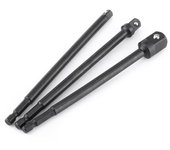 3 adaptadores de llave de vaso de extensión de vástago hexagonal a cabeza cuadrada Cr V para destornillador eléctrico