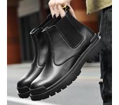 Botas Chelsea Martin de talla grande para hombre: Botas cortas de piel de caña alta con forro de terciopelo para uso en exteriores. 45