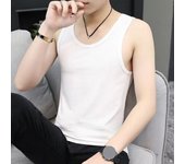 Chaleco de verano para hombre, sin mangas, ajustado, con cuello redondo, de color sólido, elástico, deportivo, para fitness y correr M gris oscuro
