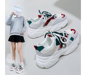 Zapatillas de deporte de plataforma para mujer, antideslizantes, de malla transpirable, zapatos casuales para caminar, cómodas, gruesas, con cordones, zapatillas de deporte para correr, tenis, zapatos deportivos para mujer 35