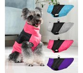 Chaqueta cálida y resistente al viento para perros pequeños, medianos y grandes, de invierno, con anilla en D, ropa para cachorros, disfraz de labrador y chihuahua. S azul
