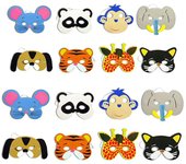 10 máscaras divertidas de animales de EVA para niños, accesorios para fiestas de cumpleaños de niños, disfraces de granja y bosque