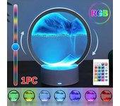 Lámpara de mesa artística de arena móvil 3D regulable, cambio de Color RGB, luz nocturna dinámica de reloj de arena, decoración para el hogar y la Oficina, regalo de Navidad, 1 ud. Hourglass lamp azul