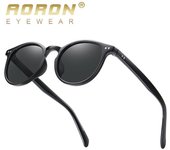 AORON Gafas de sol polarizadas con montura redonda, gafas clásicas para deportes al aire libre, gafas para correr, gafas antideslumbrantes UV400