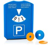 1X Disco de estacionamiento con borde de goma raspador de hielo y chips para carrito de compras - Parquímetro de plástico (01 Piezas - Disco de estacionamiento con chip) 16x12x1cm