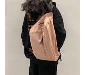 Mochila para hombre, riñonera de gran capacidad, sólida, Unisex, para parejas, ocio, pecho, riñonera, bandolera, cuerpo Retro, calle, Harajuku, bolsas de nailon One Size negro