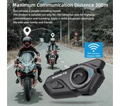 WAYXIN-auriculares para casco T2, Intercomunicador Bluetooth para motocicleta para 2 conductores, 300M, Intercomunicador para Moto BT 5,1, resistente al agua CHINA