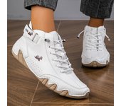 Botas de hombre, zapatos casuales de cuero para invierno, zapatillas altas para hombre, mocasines de moda de lujo, botines cómodos para mujer 48 blanco