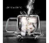 Taza de café de vidrio transparente de doble pared de 200 ml, ideal para whisky, té, leche, cerveza, cóctel, vodka, vino, resistente al calor. 200ml