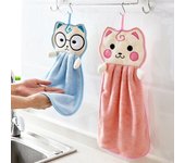 Cocina baño lindos gatos suave colgante absorbente plato toalla de mano paño de cocina trapo azul