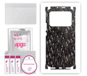 apgo Protective Skin Sticker for the back+sides compatible with Xiaomi Mi  11 Ultra, Full Wrap Film, Foil, Vinyl - Pattern Carbon Black Pixel