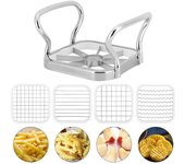Juego de 5 cortadores de patatas y frutas de acero inoxidable, herramienta para freír patatas fritas, utensilios de cocina 5Pcs/Set