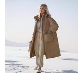 Abrigo de invierno 2024 para mujer, chaqueta de algodón gruesa y cálida con capucha informal para mujer, abrigos tipo parka de color puro para mujer, chaqueta de entretiempo M caqui